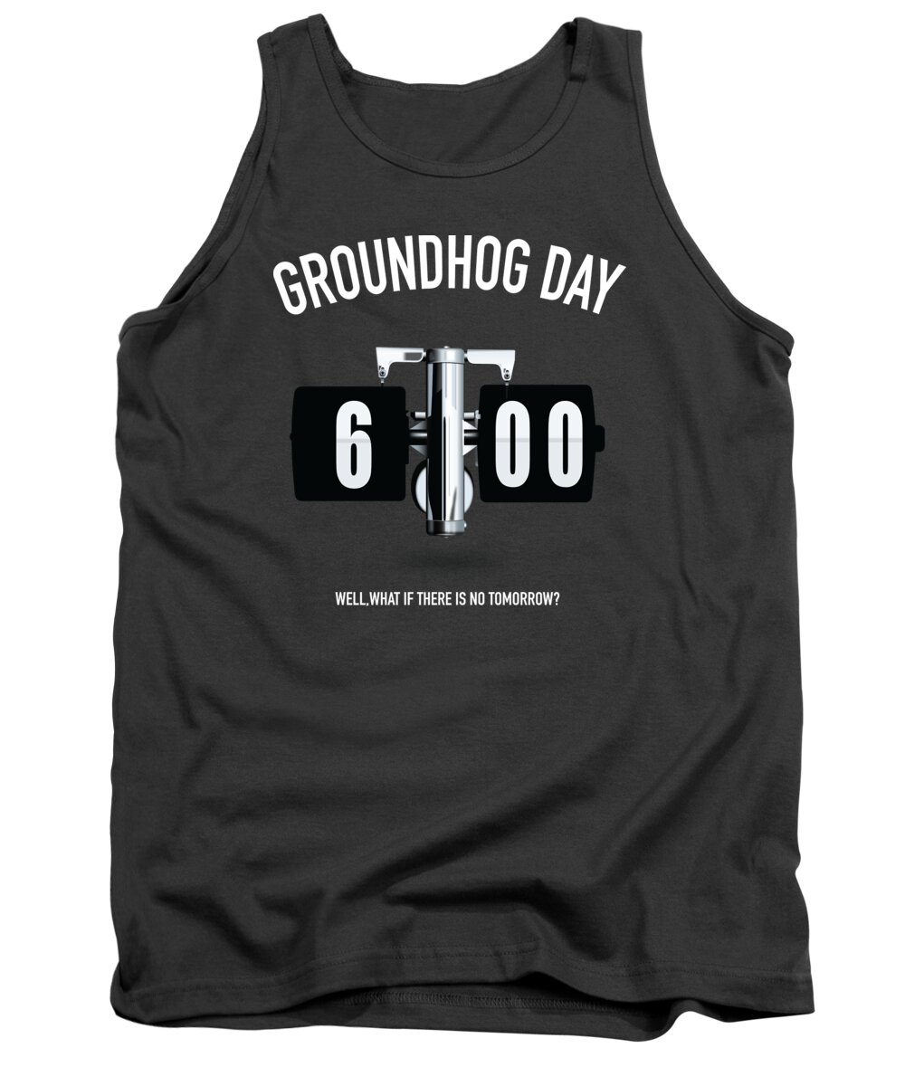 Groundhog Day Tank Top featuring the digital art Groundhog Day - Alternative Movie Poster by Movie Poster Boy