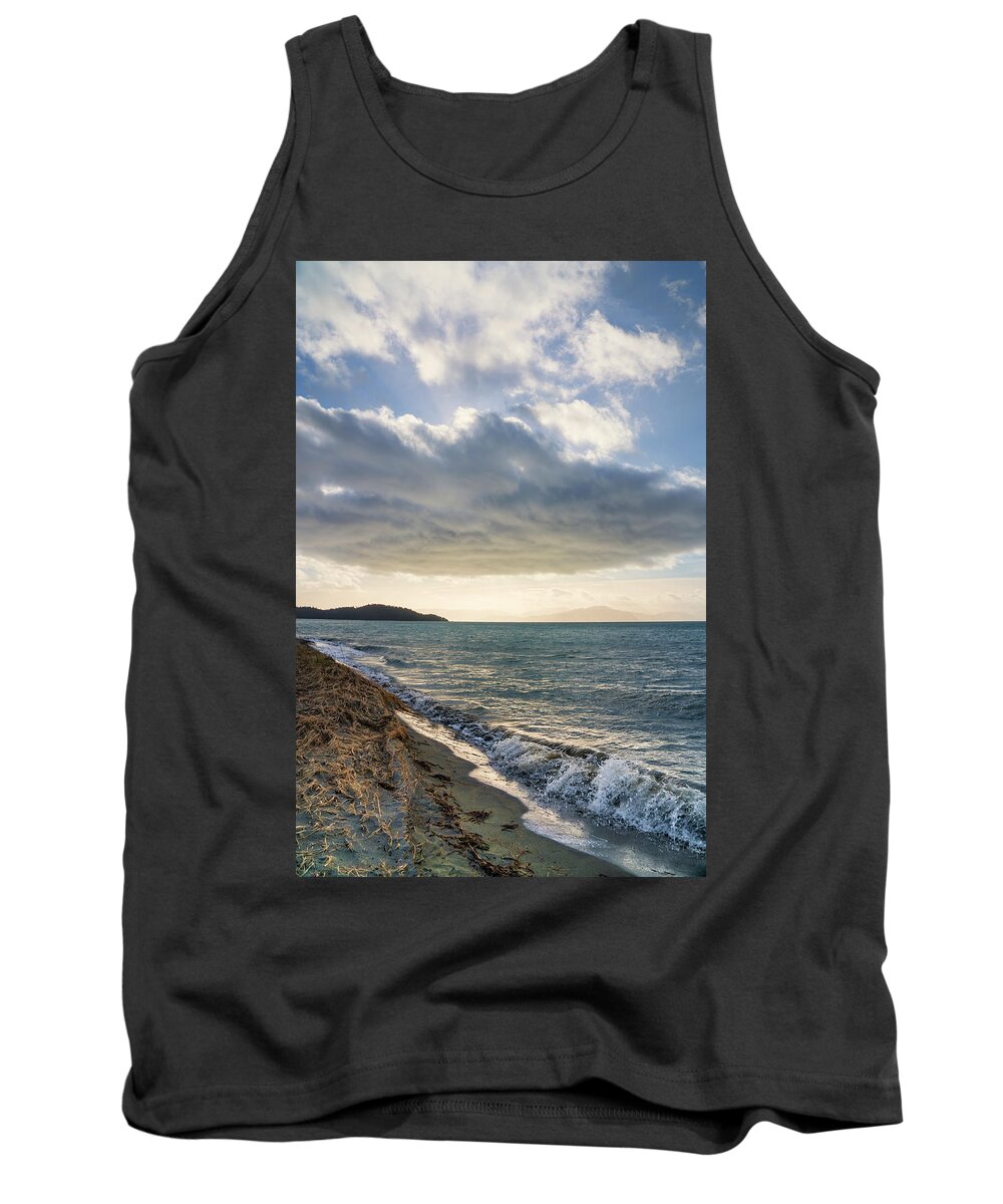 Alaska Tank Top featuring the photograph Gustavus Beach after the storm by Michele Cornelius