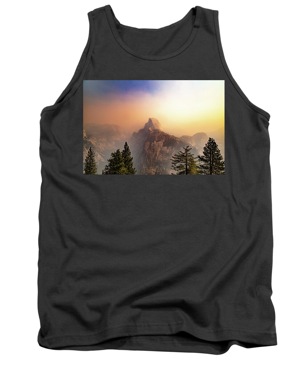 Half Dome Tank Top featuring the photograph Half Dome Among the Fires by Cindy Robinson