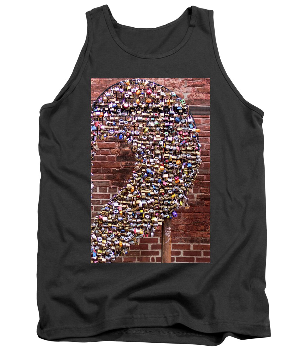 Heart Padlock Tank Top featuring the photograph Half Hearted Love by James Canning