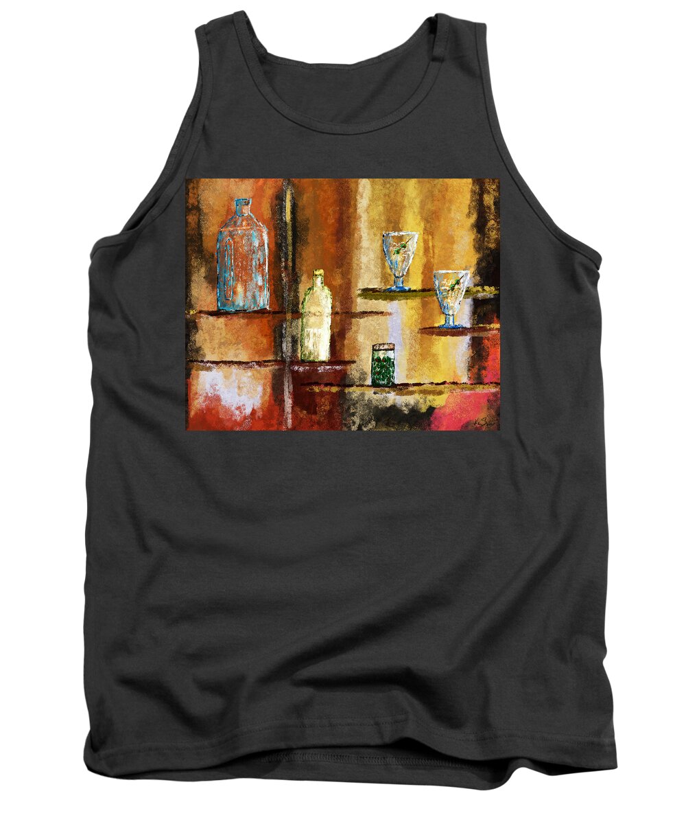 Gin Tank Top featuring the digital art Happy Hour by Ken Taylor