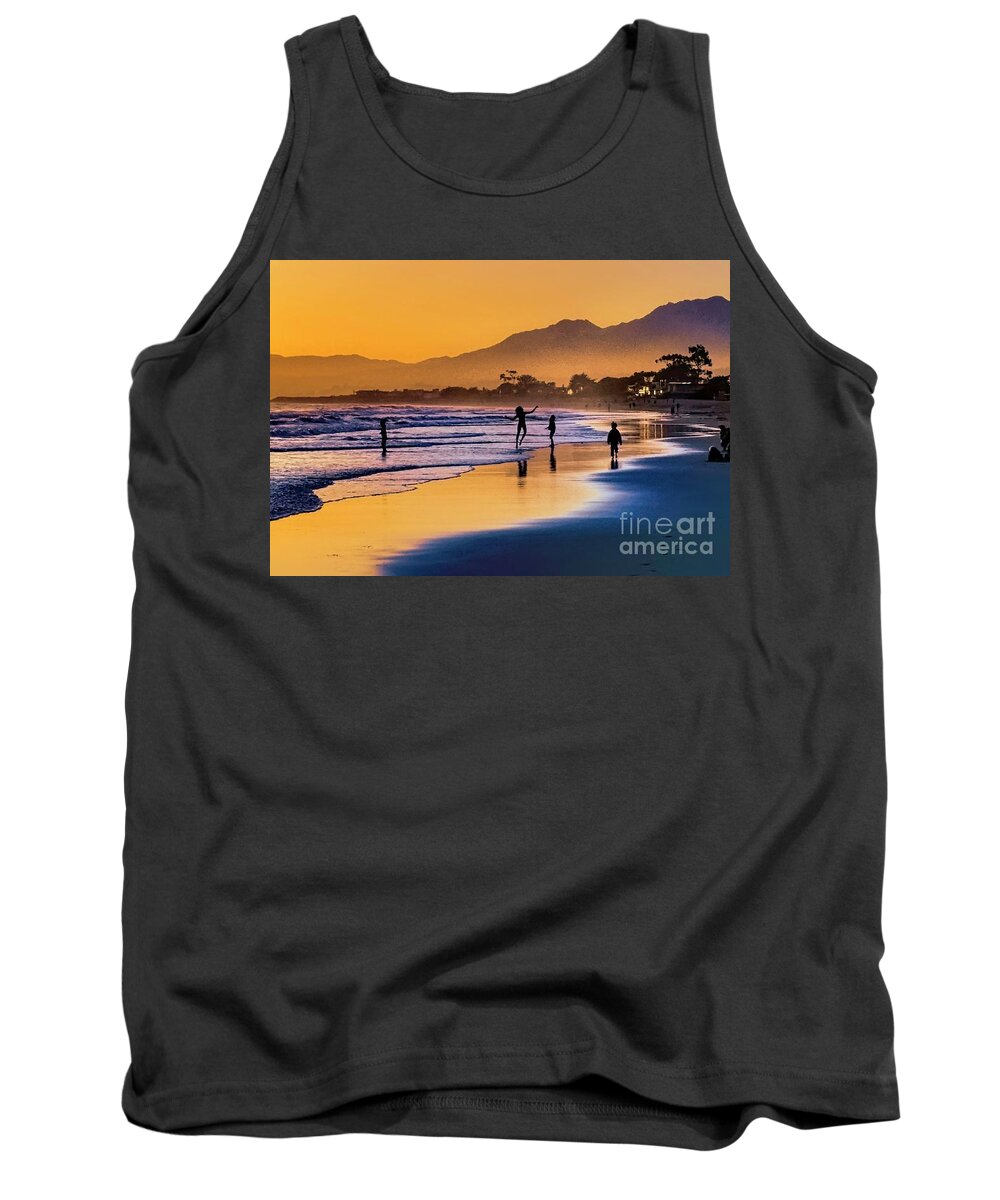 Sunset Tank Top featuring the photograph Happy Sunset Beach Dancer by Sea Change Vibes