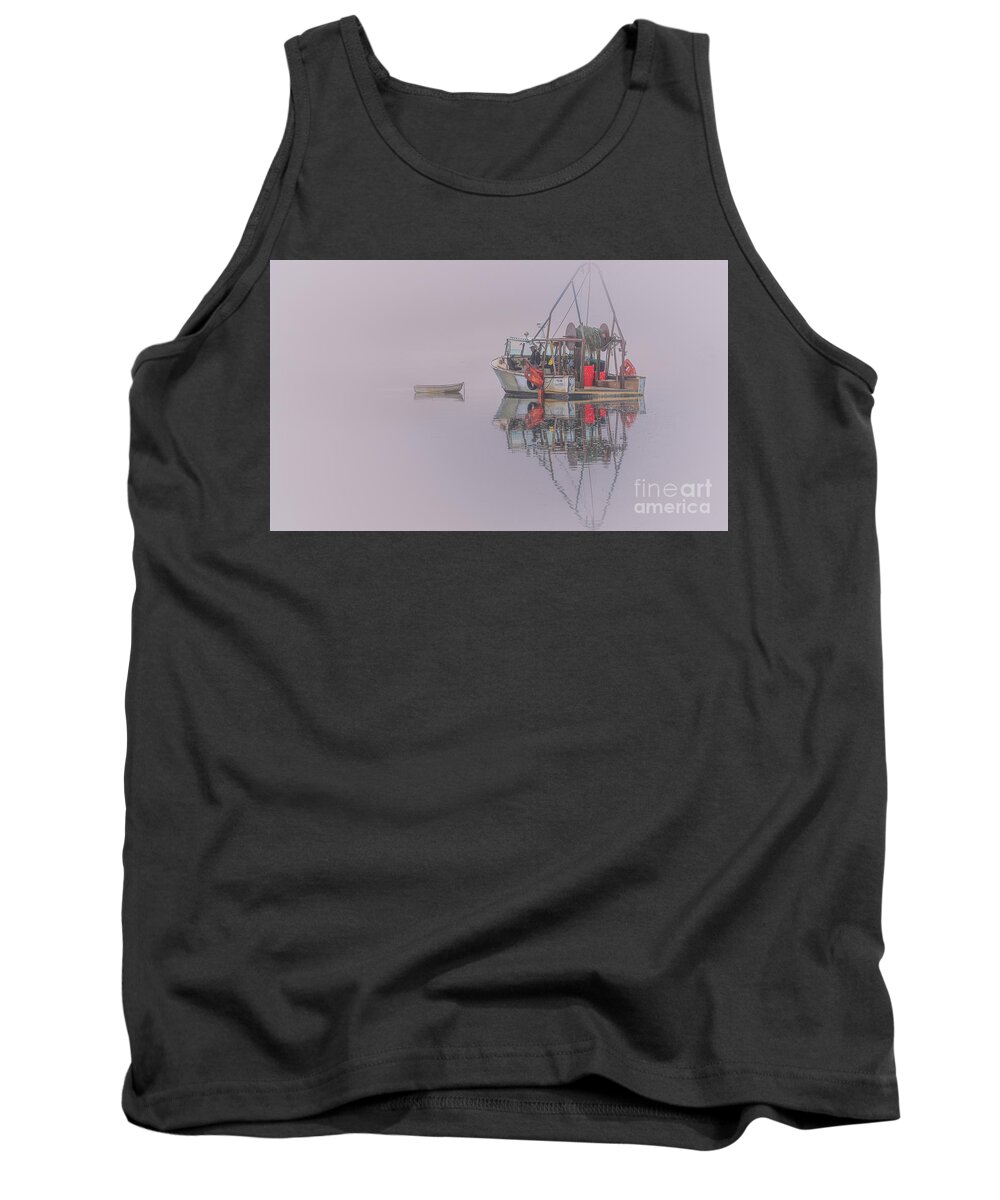 Mist Tank Top featuring the photograph Harbor in Fog by Sean Mills