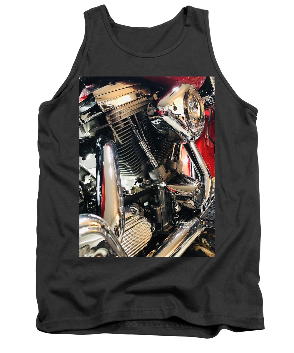 Harley Davidson Electra Glide Flhs St Augustine Florida Tank Top featuring the photograph HD Machinery by John Anderson