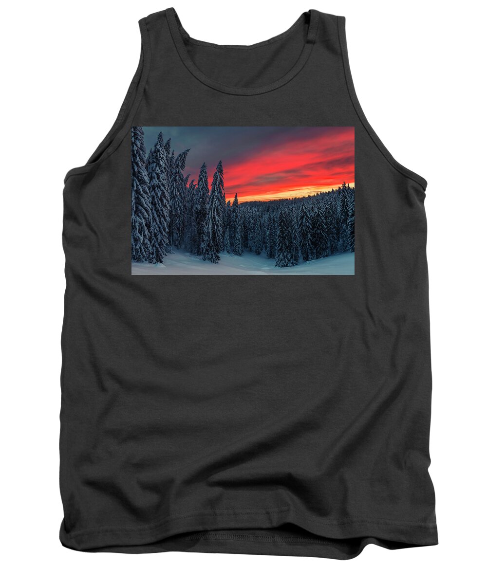 Bulgaria Tank Top featuring the photograph Heavens In Flames by Evgeni Dinev