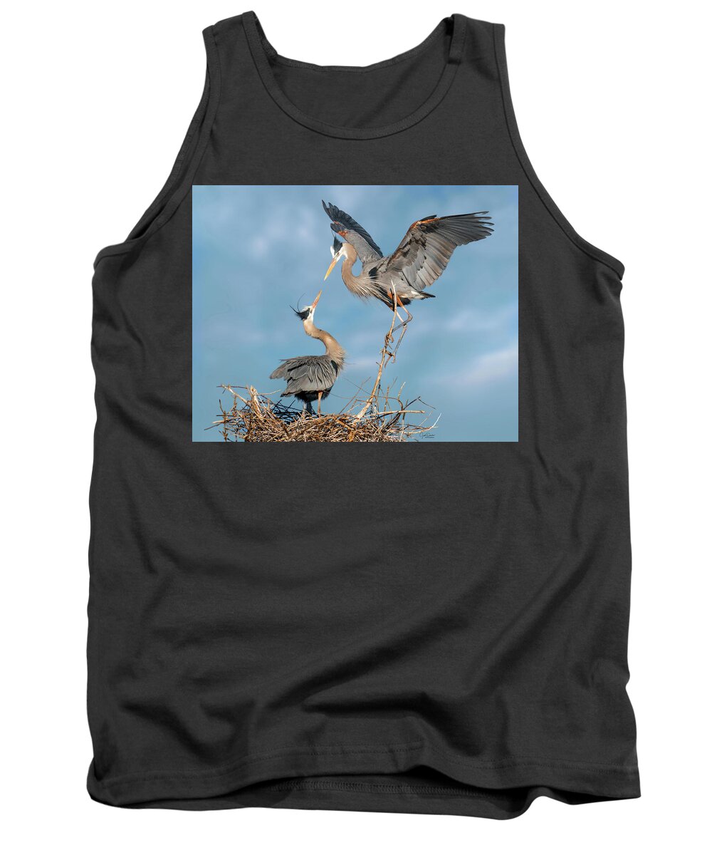 Great Blue Tank Top featuring the photograph Hello, my Sweetiepie by Judi Dressler
