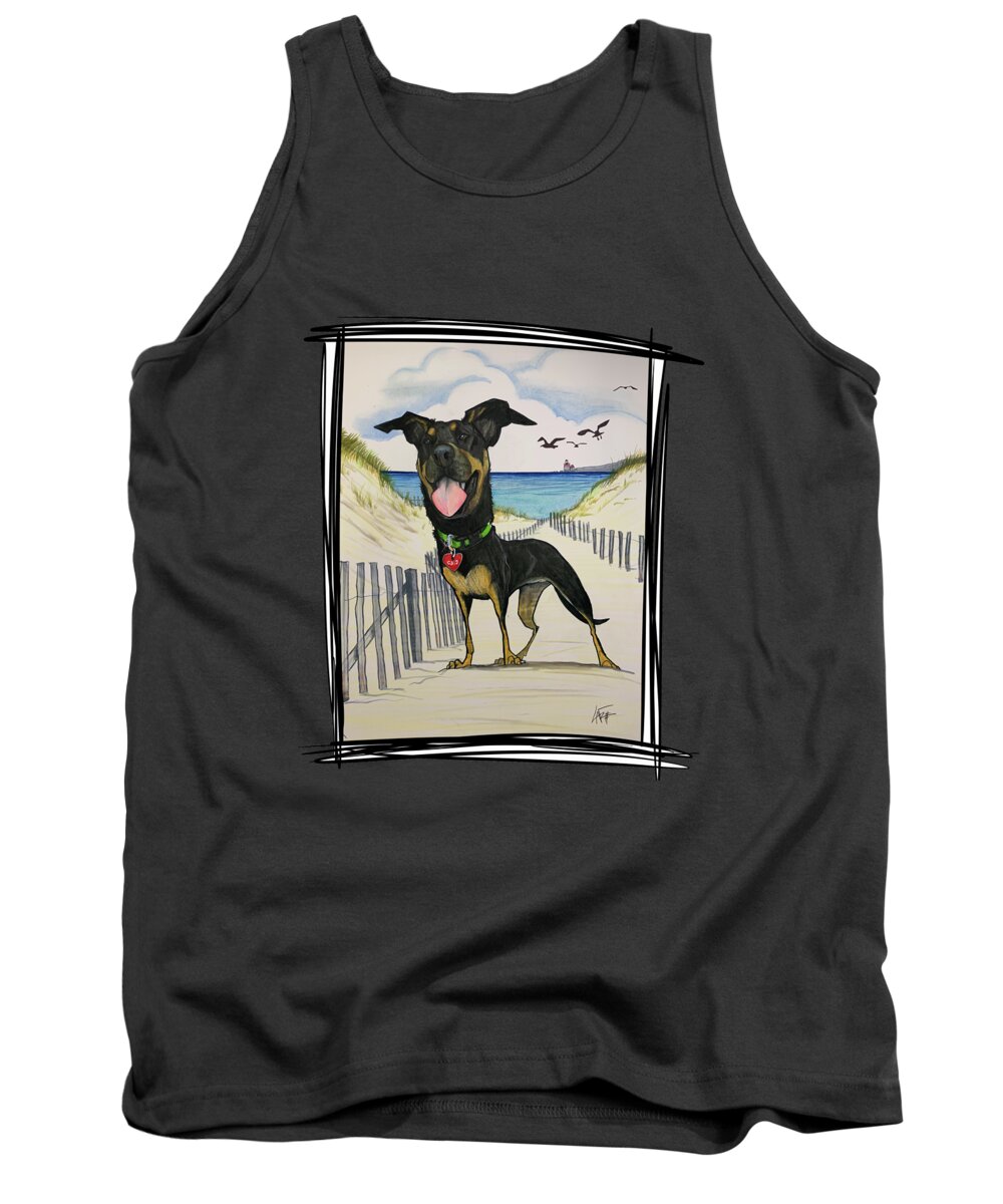 Heyde Tank Top featuring the drawing Heyde 5307 by Canine Caricatures By John LaFree