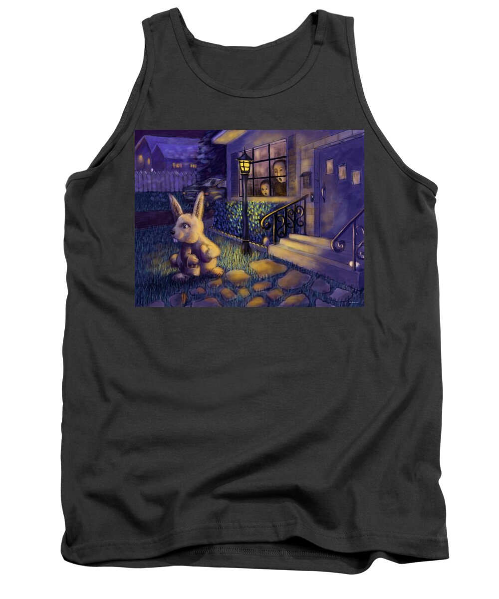 Easter Bunny Tank Top featuring the digital art Hippity Hoppity by Larry Whitler