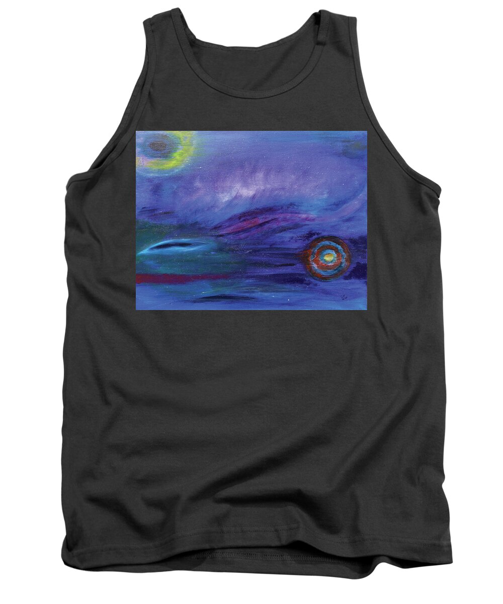 Space Tank Top featuring the painting Hole in Time by David Feder