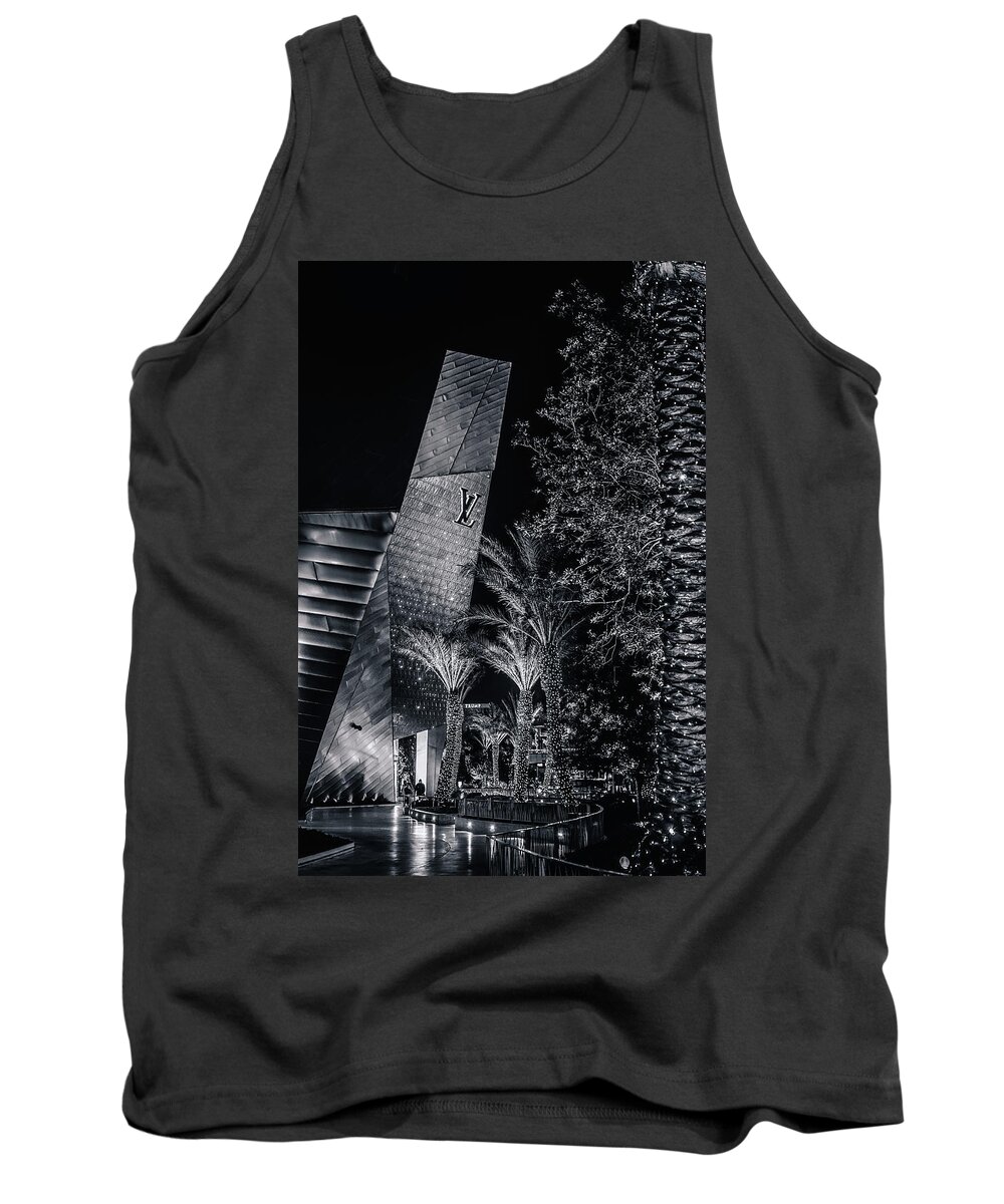 Vegas Tank Top featuring the photograph Holiday Palm Trees by Linda Villers