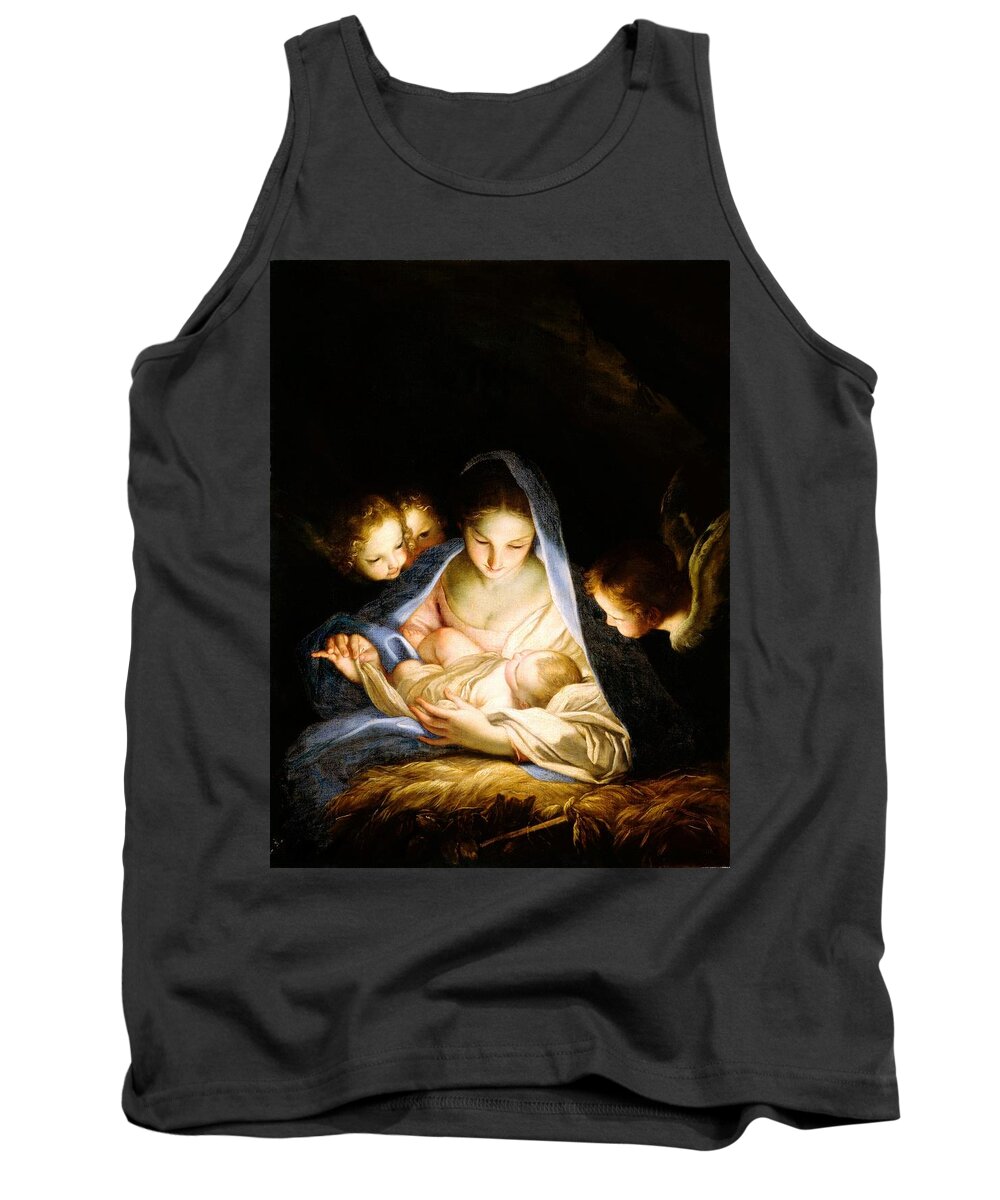 Christmas Tank Top featuring the painting Holy Night by Pam Neilands