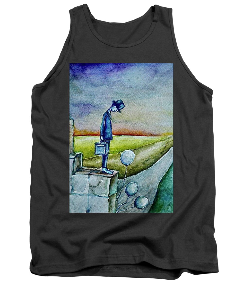  Tank Top featuring the painting Horizon by Mikyong Rodgers