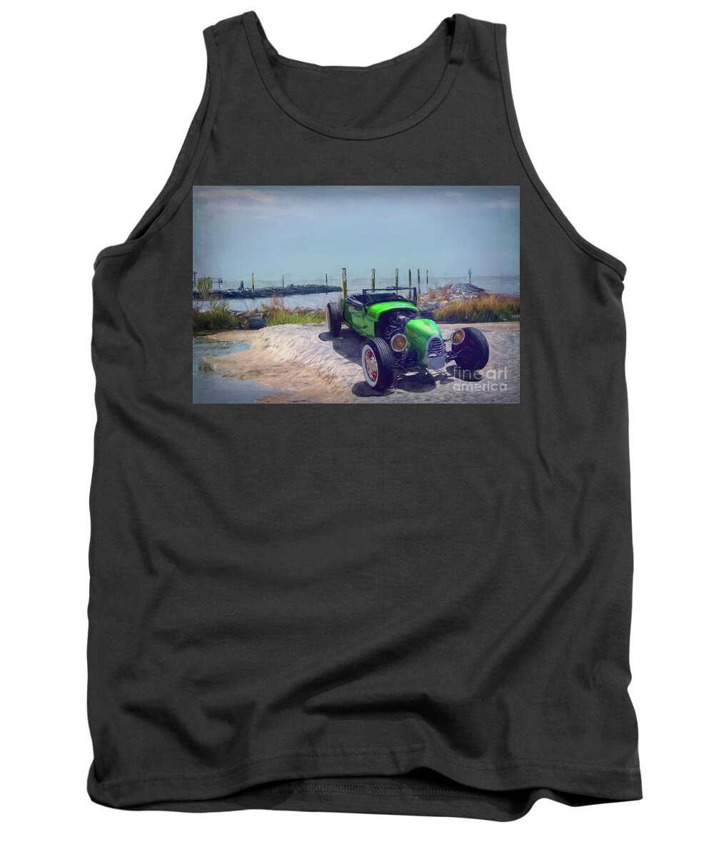 Classic Tank Top featuring the photograph Hot Rod on the Beach by Diana Mary Sharpton