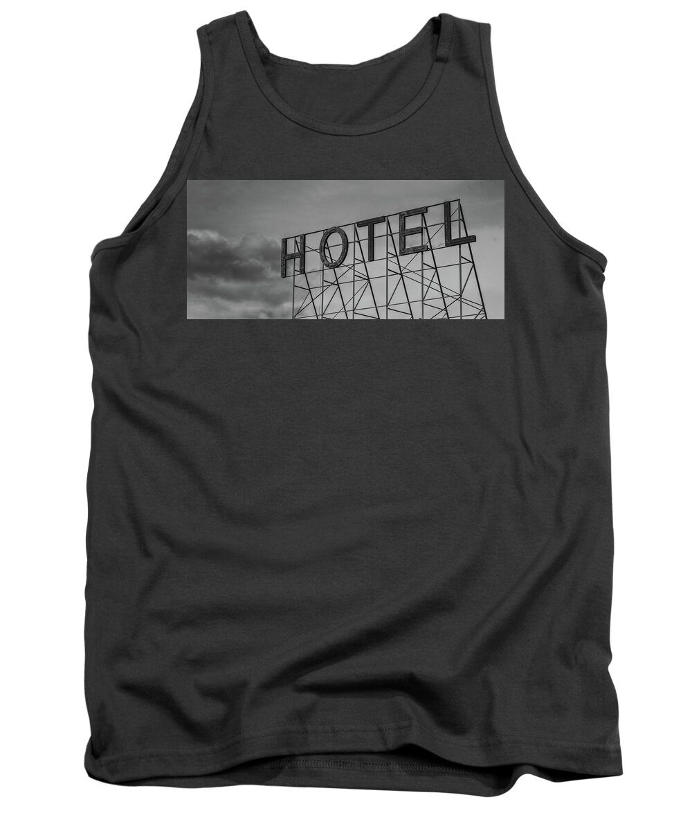 B&w Tank Top featuring the photograph Hotel by Mike Schaffner