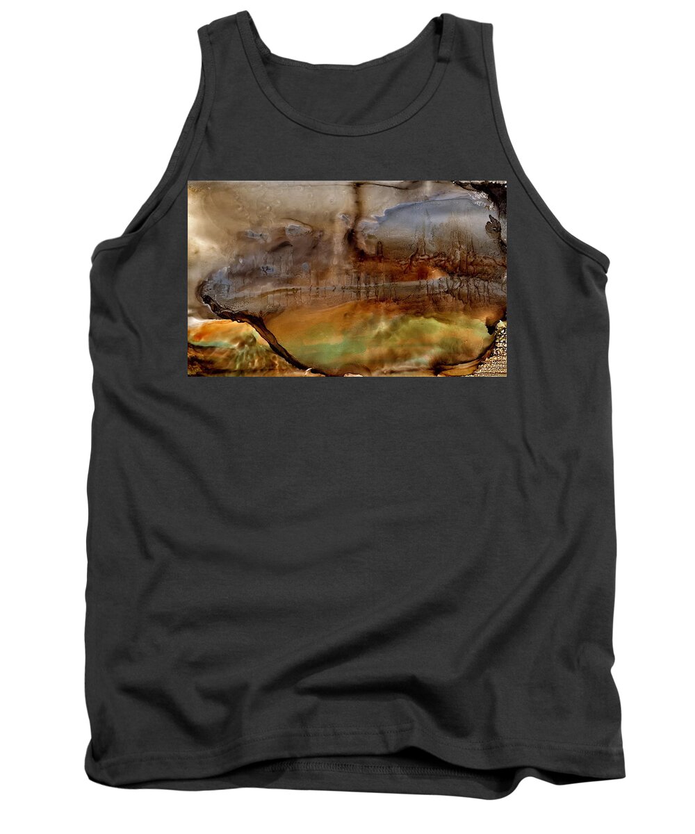 Reflection Tank Top featuring the painting How Memories Fade by Angela Marinari