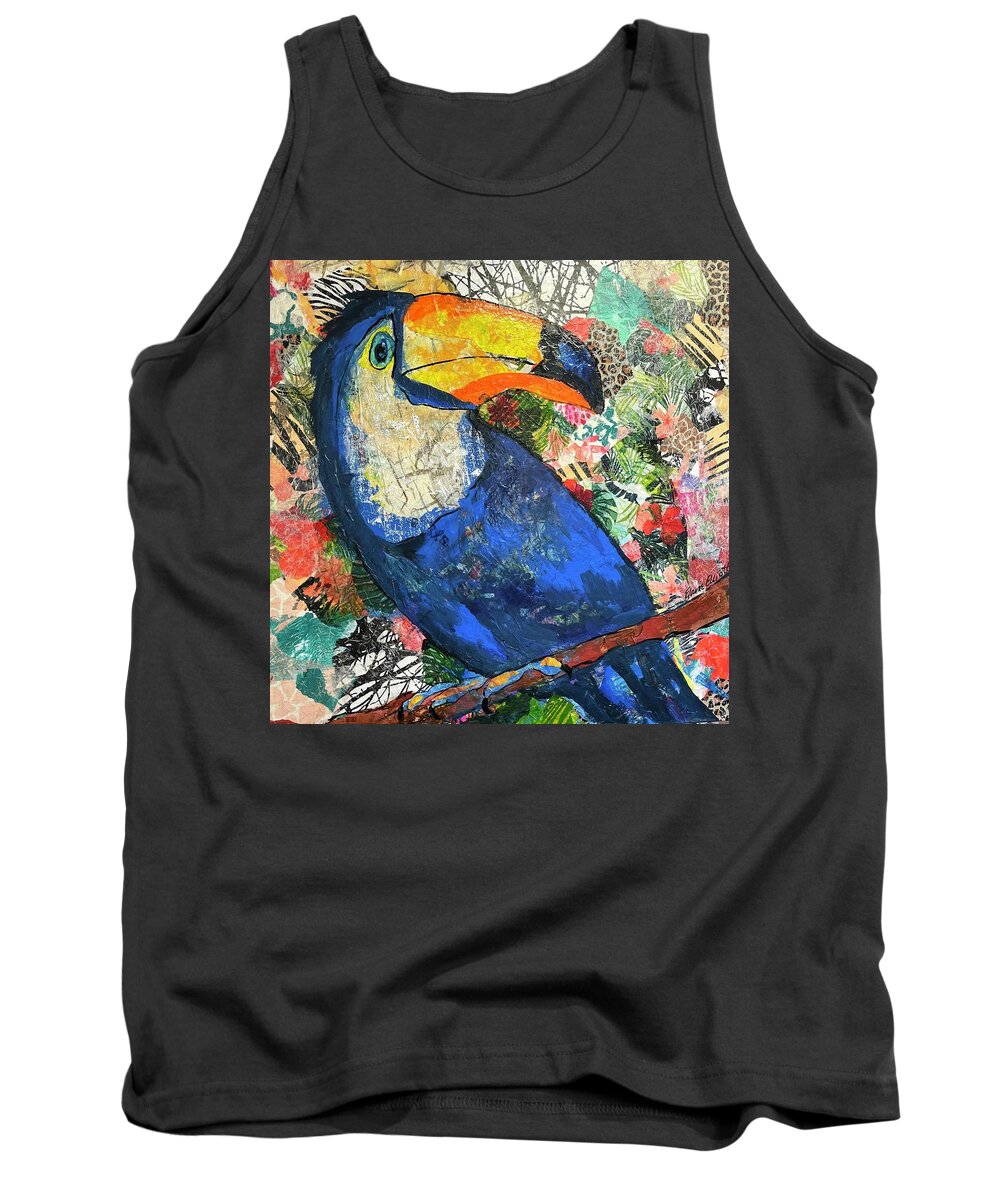 Jungle Birds Tank Top featuring the painting I can, you can, toucan by Elaine Elliott