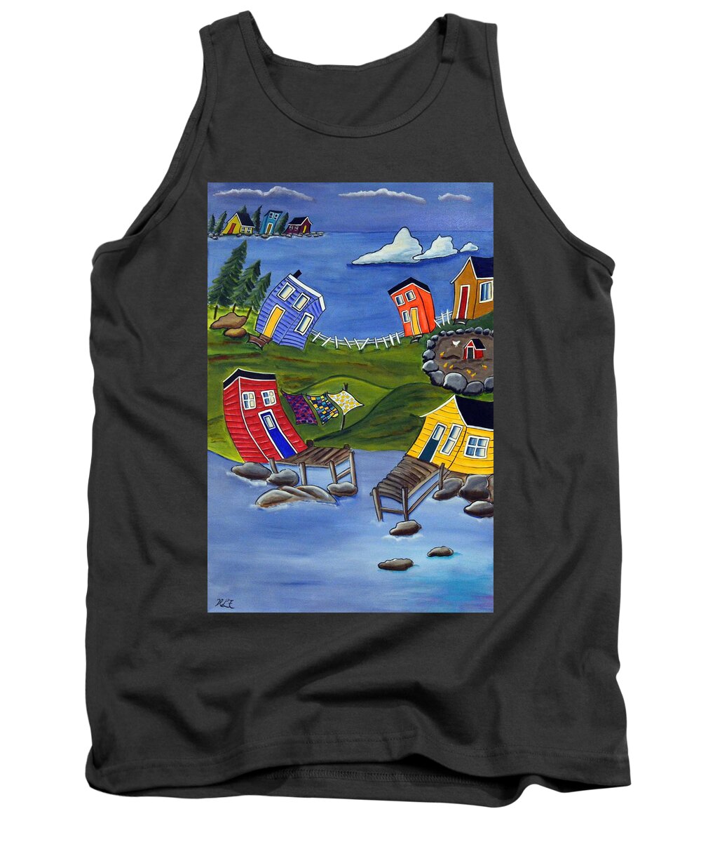 Icebergs Tank Top featuring the painting Iceberg Alley by Heather Lovat-Fraser