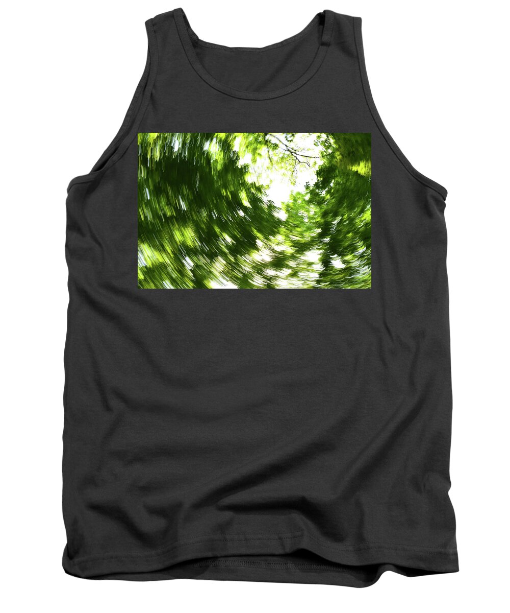 Abstract Tank Top featuring the photograph ICM Looking Up 10 by Lyle Crump