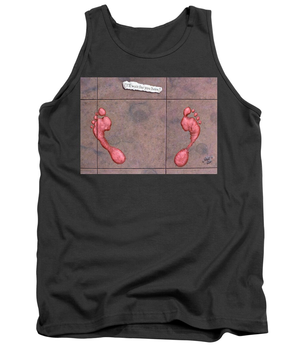Feet Tank Top featuring the painting I'll wait for you here. by James W Johnson
