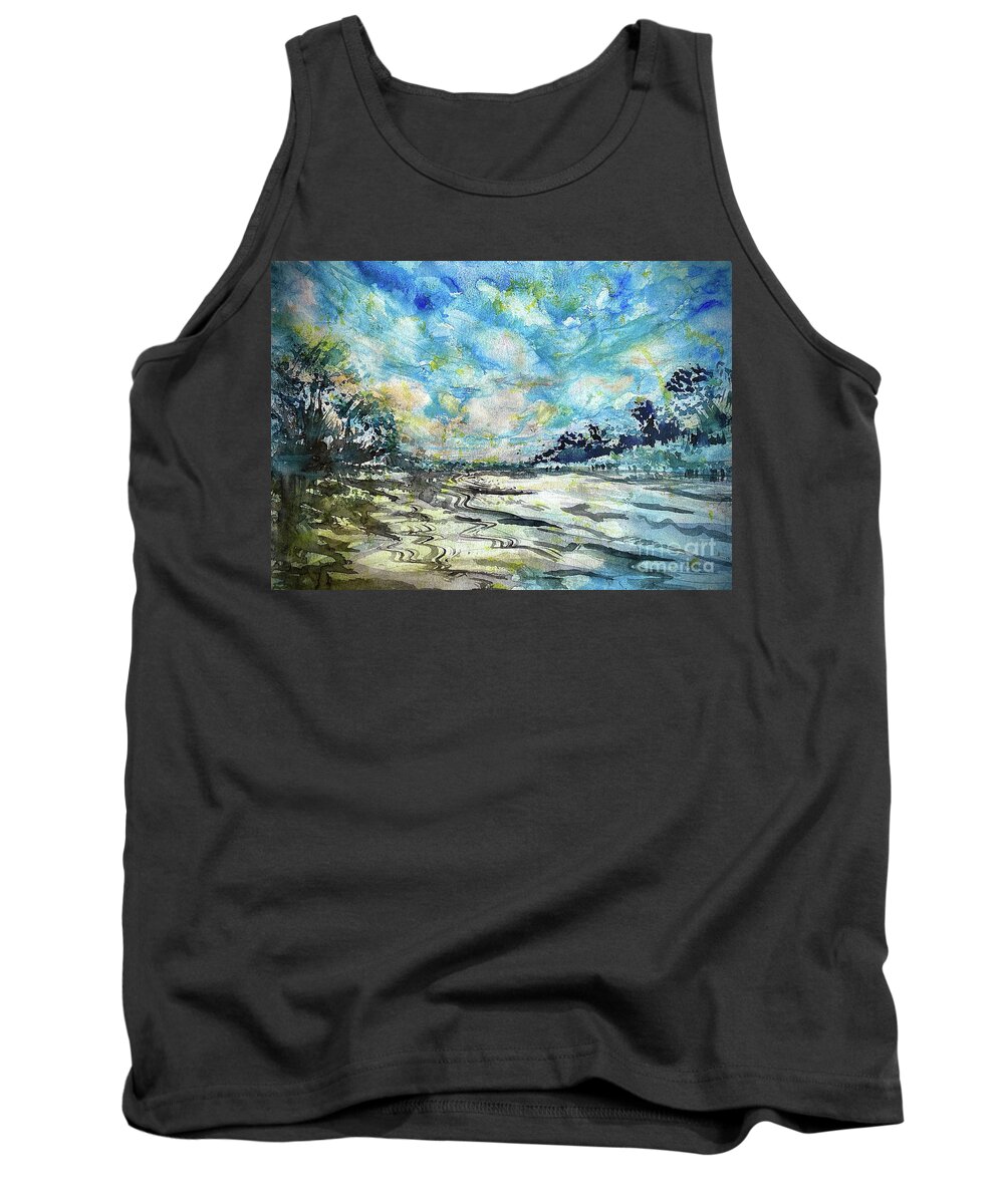 Art For Guys Tank Top featuring the painting In the Skiff by Francelle Theriot