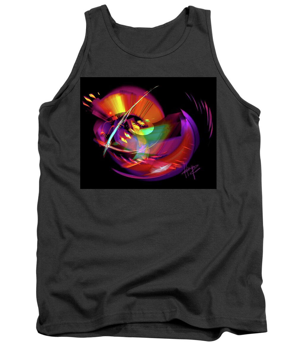 Guitar Tank Top featuring the painting International Bass Station by DC Langer