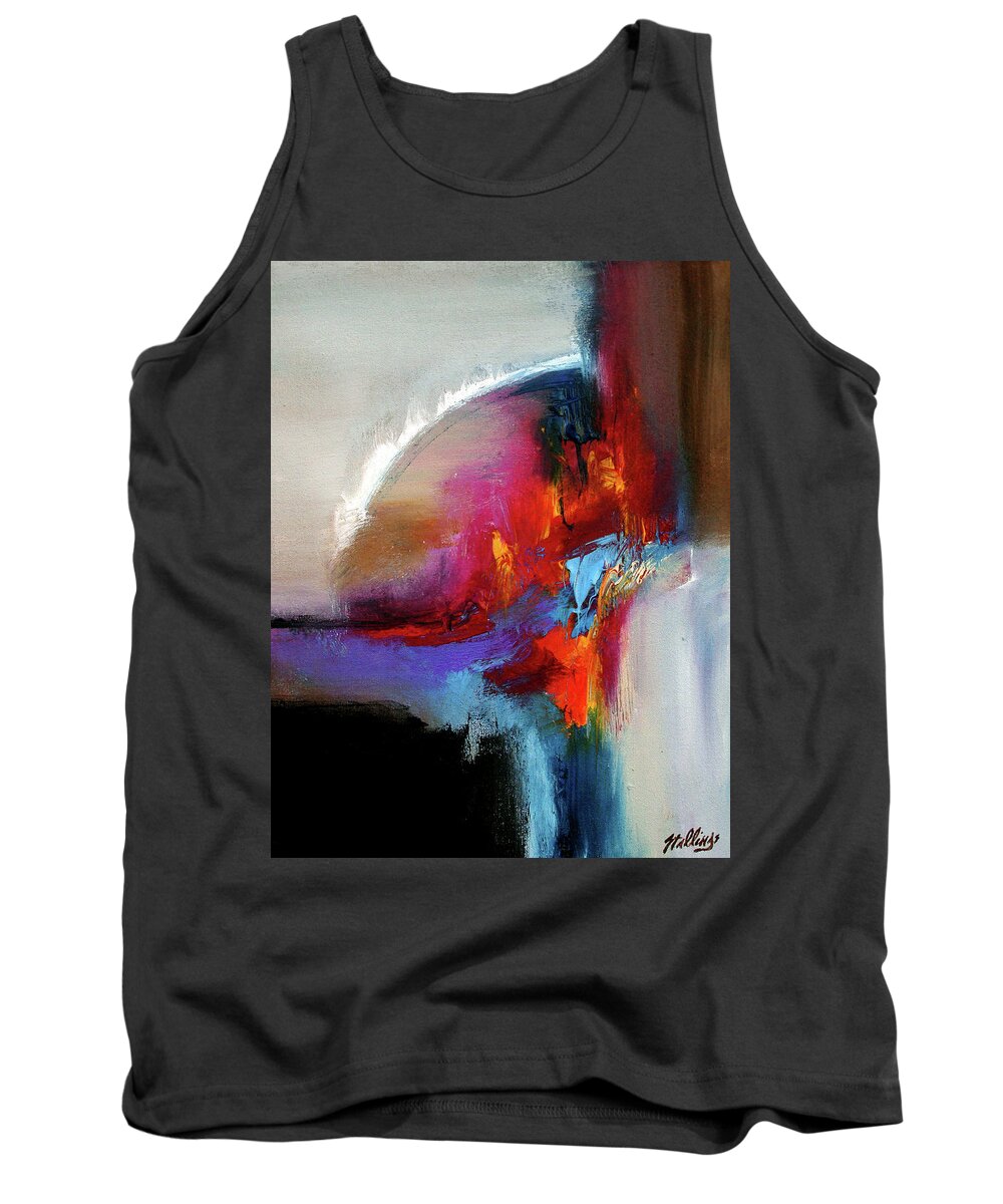 Abstract Tank Top featuring the painting Into Rose by Jim Stallings