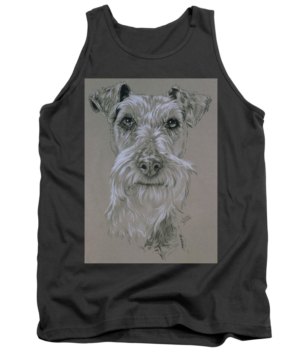 Purebred Tank Top featuring the drawing Irish Terrier Portrait in Graphite by Barbara Keith