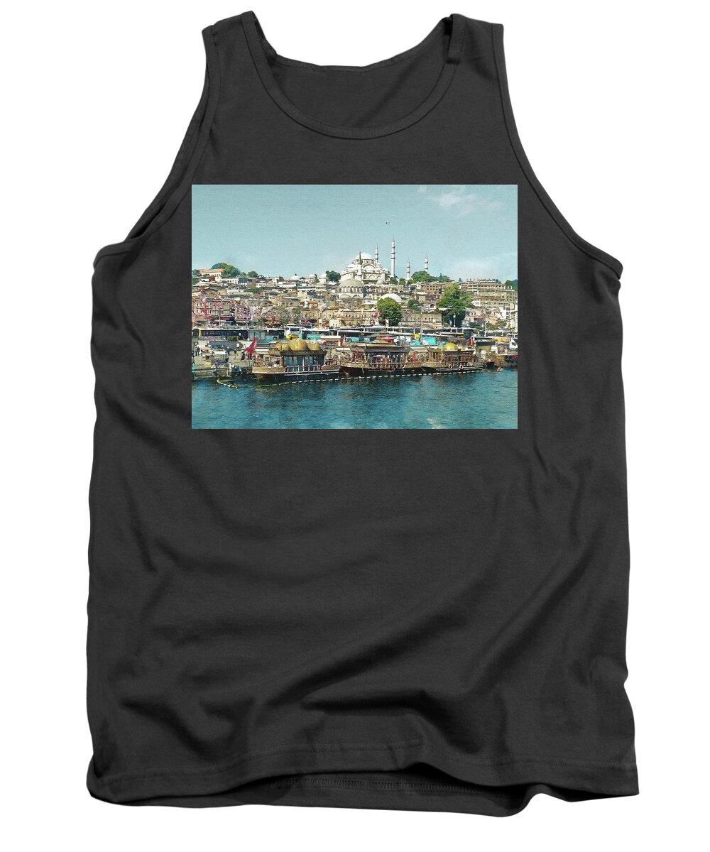 Istanbul Tank Top featuring the photograph Istanbul. View from Galata Bridge. by Alex Mir