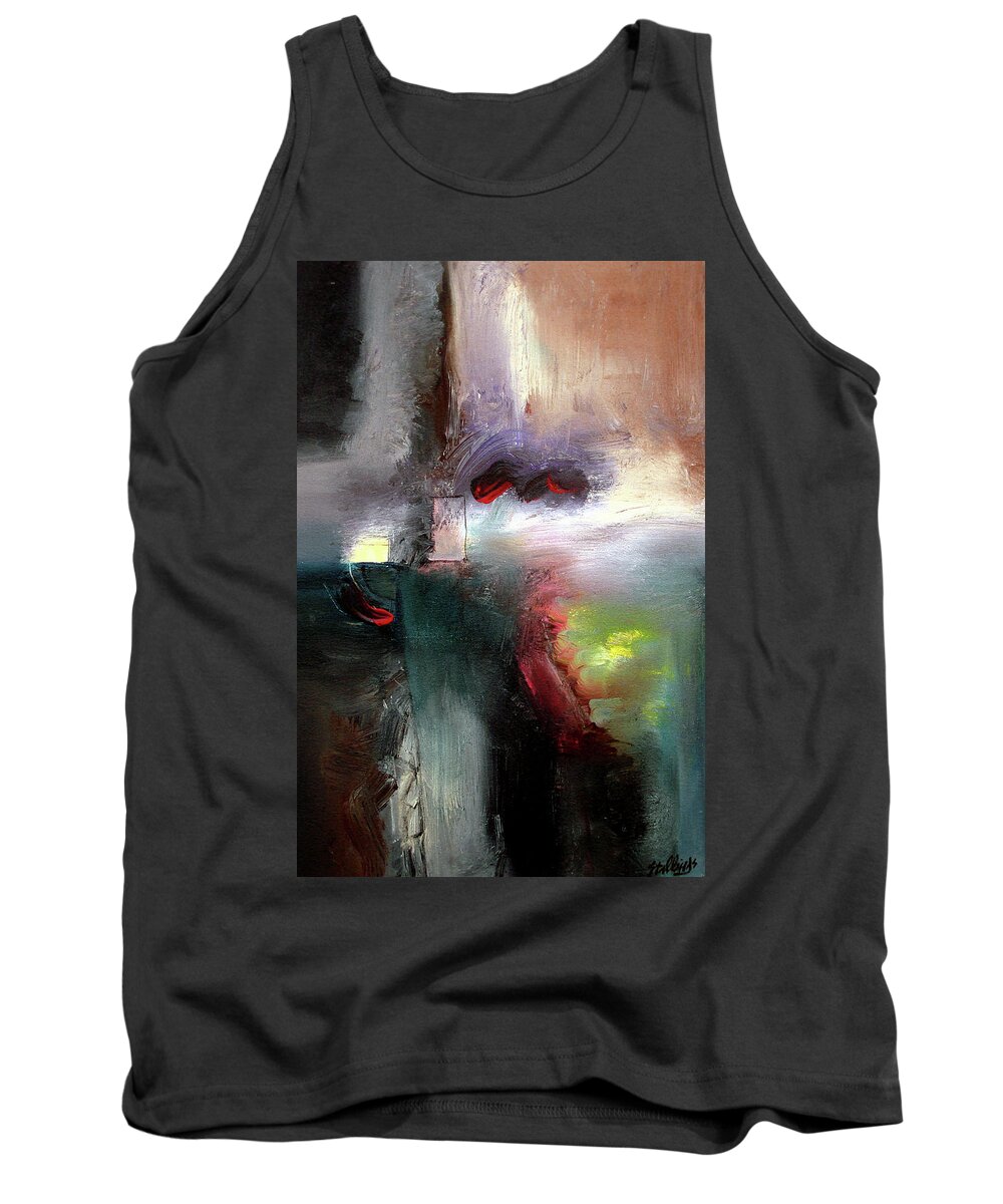 Abstract Tank Top featuring the painting Jazz Flight by Jim Stallings