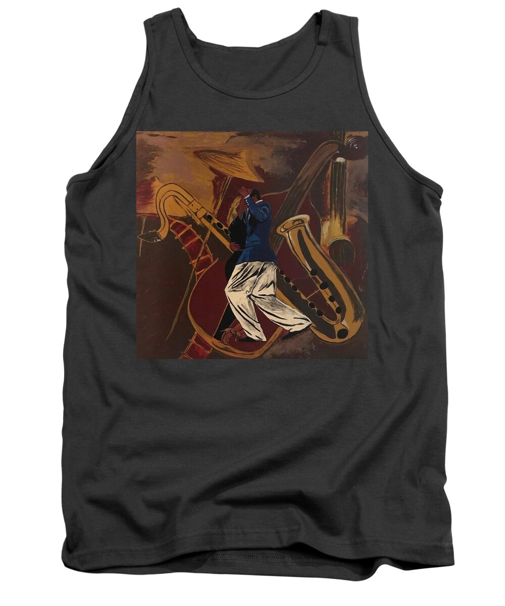  Tank Top featuring the painting Jazzin Man by Charles Young