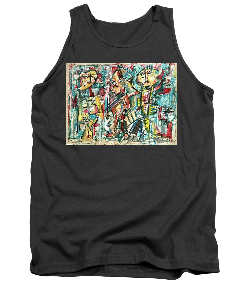 Abstract  Tank Top featuring the drawing June 17 2020 by Gustavo Ramirez