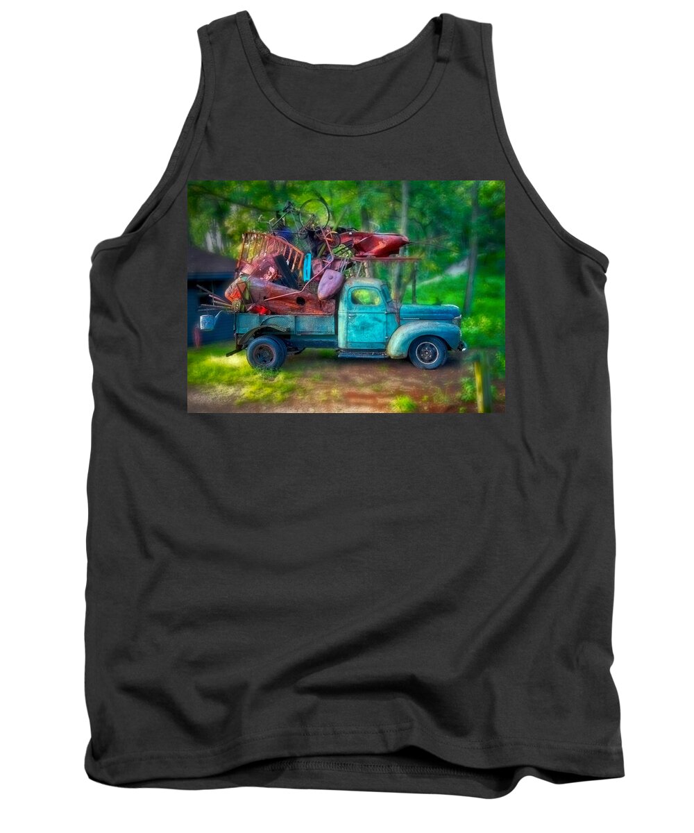 Junk Tank Top featuring the photograph Junk Truck by Jim Signorelli