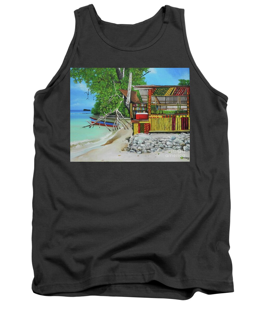 Jamaica Art Tank Top featuring the painting Just My Imagination by Kenneth Harris