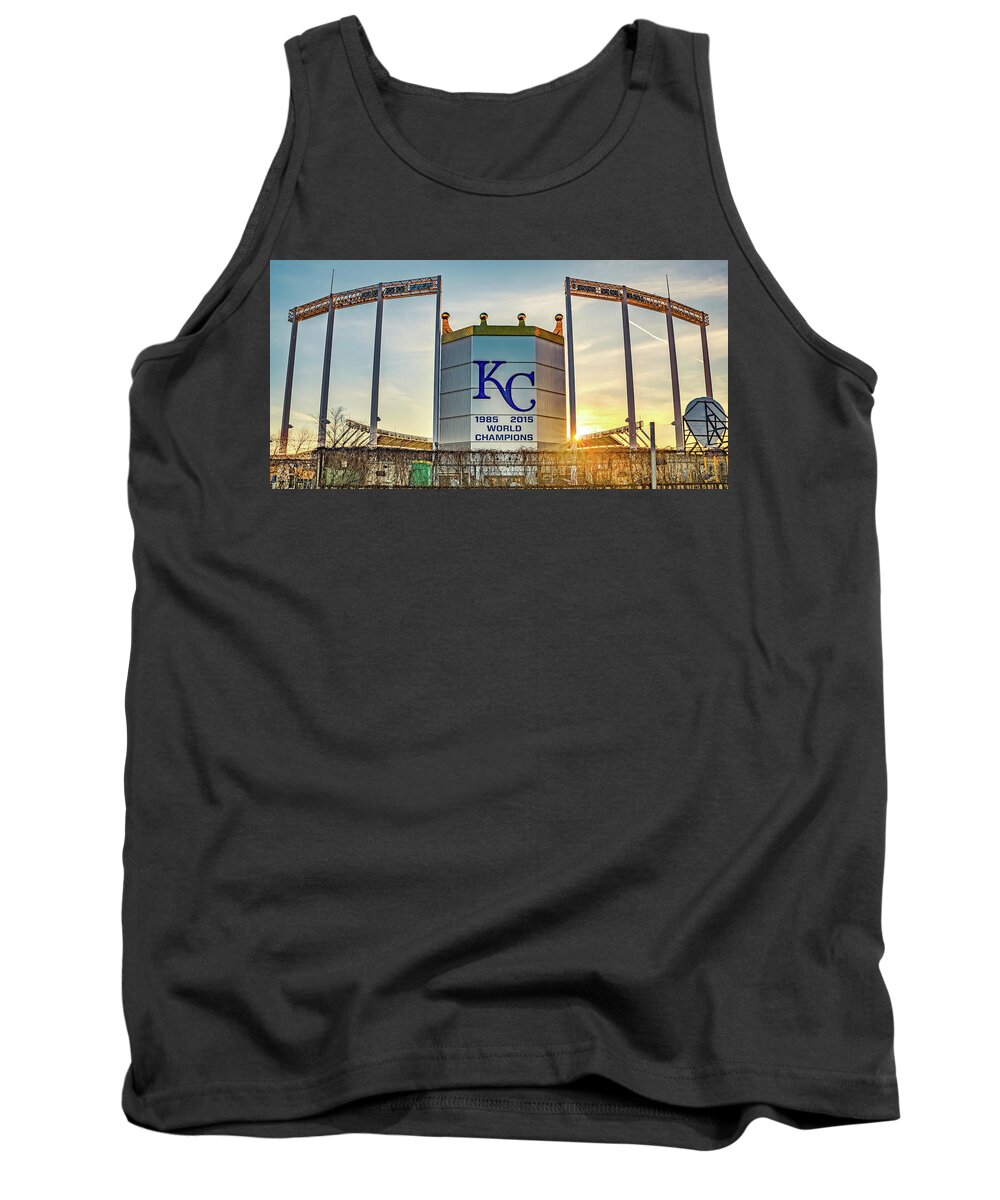 KC Royals Kauffman Stadium Sunset Panorama Tank Top by Gregory Ballos -  Pixels