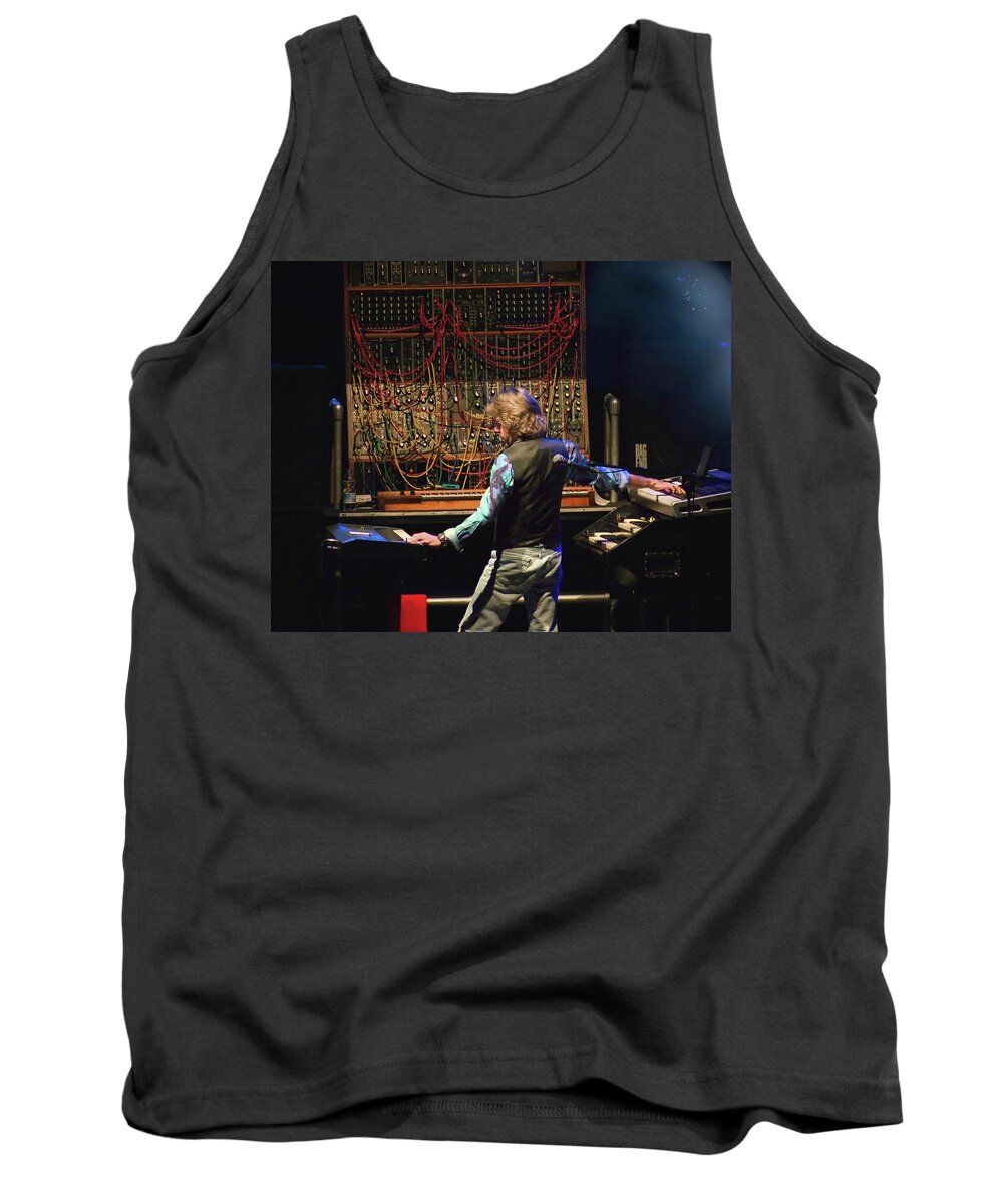 Music Legend Tank Top featuring the photograph Keith Emerson and the Moog Synth by Micah Offman