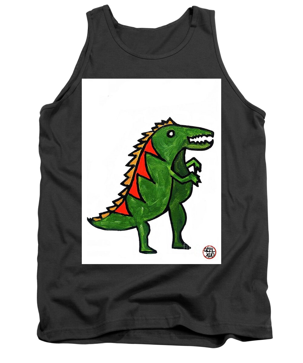  Tank Top featuring the painting King Dinosaur by Oriel Ceballos