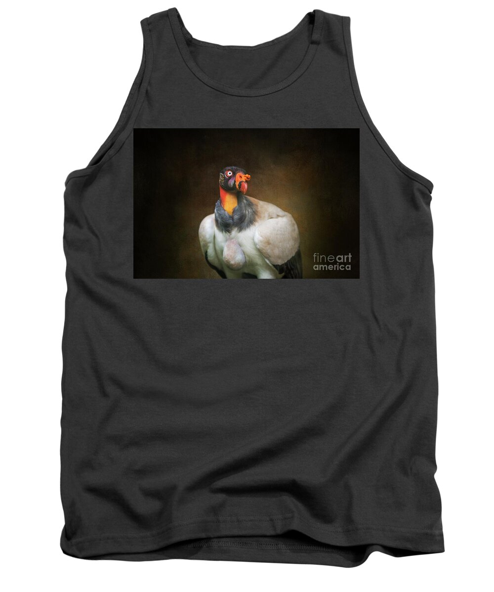 Bird Tank Top featuring the mixed media KingVulture Portrait 2 by Eva Lechner