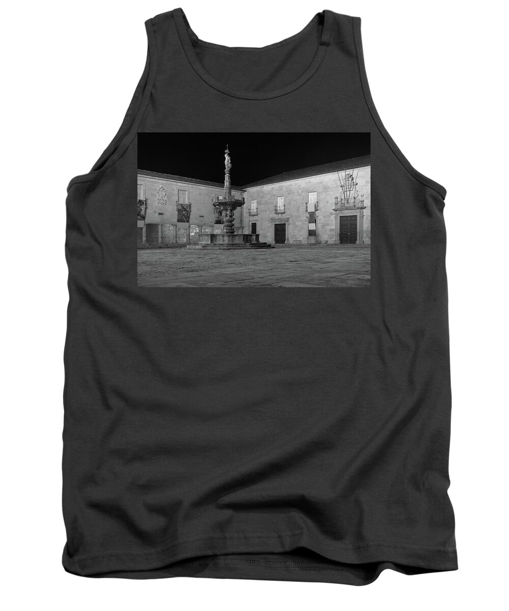 Portugal Tank Top featuring the photograph Largo do Paco at Night in Braga by Angelo DeVal