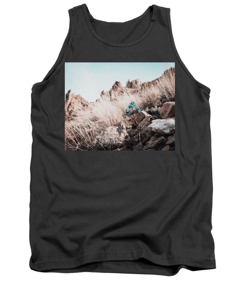Adventure Tank Top featuring the photograph Larkspur On The Hillside At Smith Rock, Oregon by Jason McPheeters