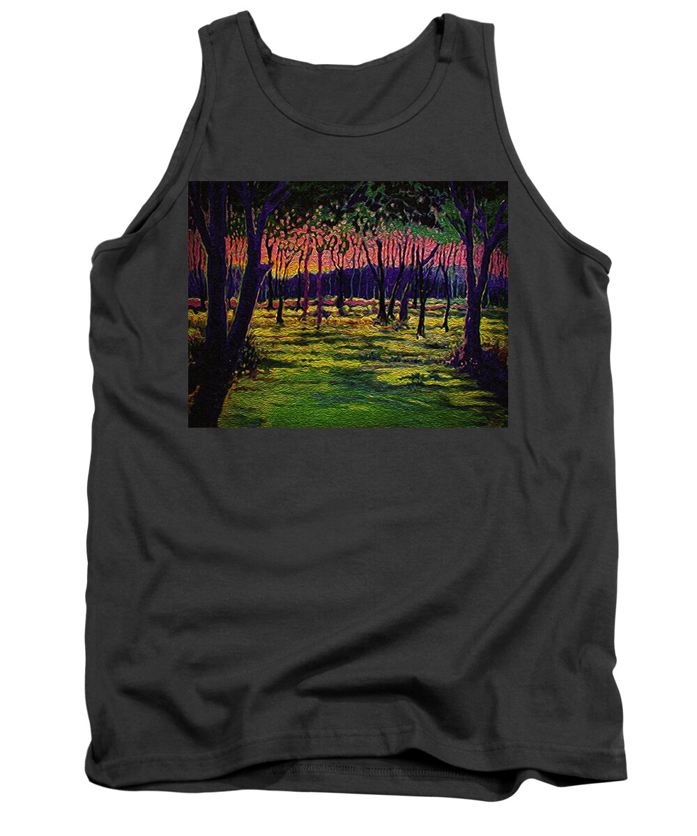 Last Gleaming Tank Top featuring the painting Last Gleaming by Michael Gross