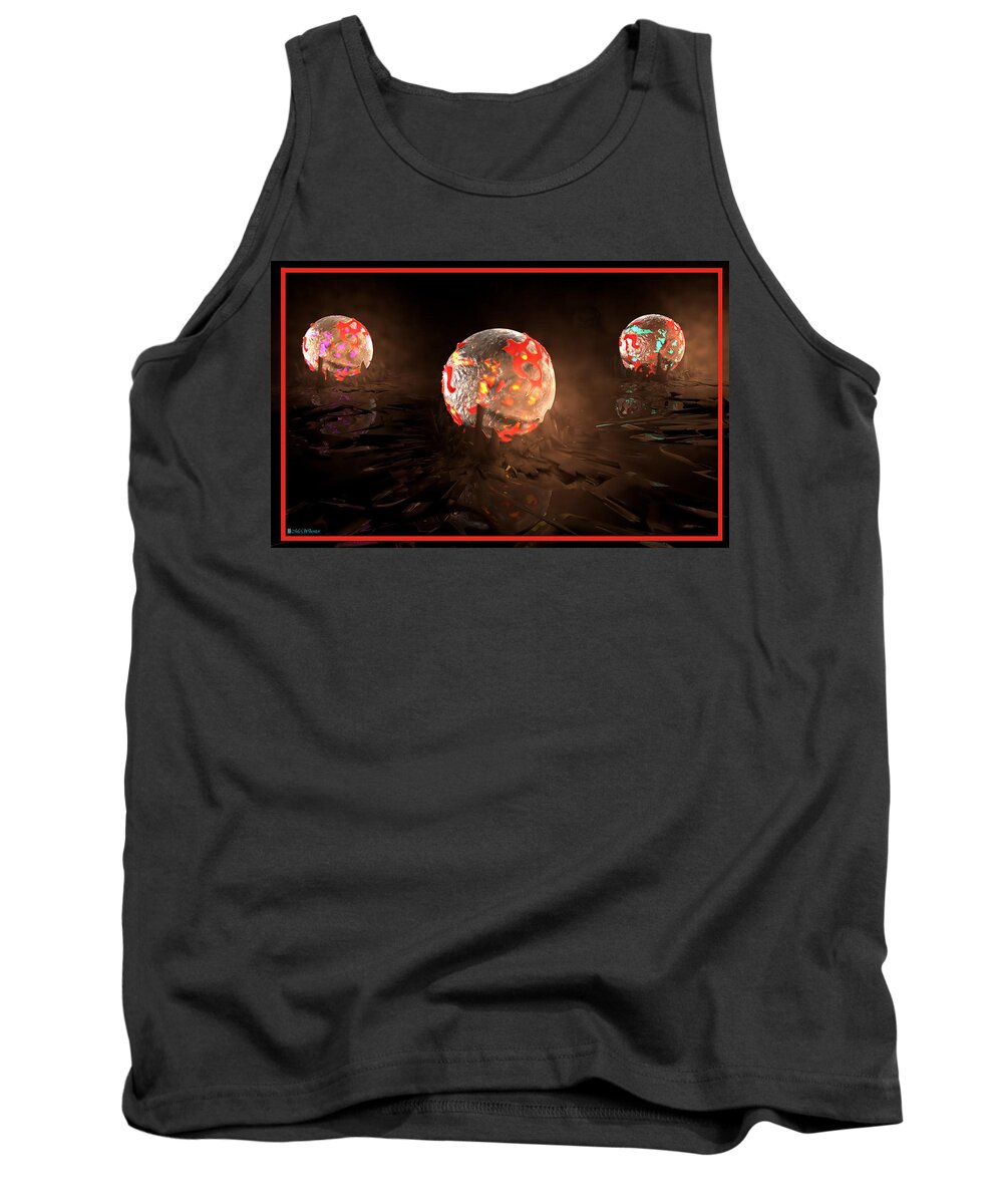 3d Tank Top featuring the painting Lava Sphere by Williem McWhorter