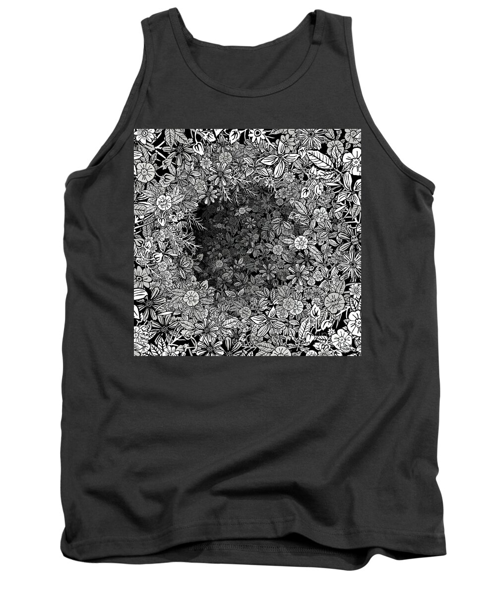 Black And White Tank Top featuring the drawing Le Train by BFA Prints