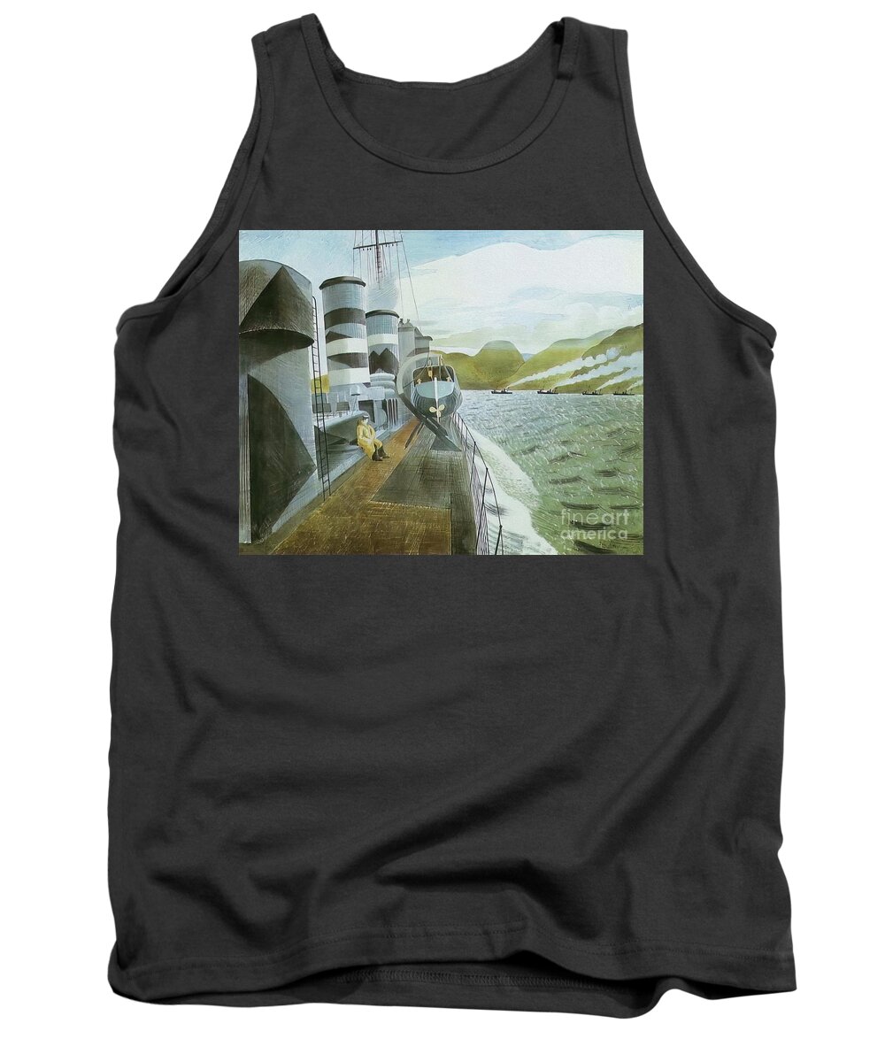 Cc0 Tank Top featuring the photograph Leaving Scapa Flow by Eric Ravilious by Jack Torcello