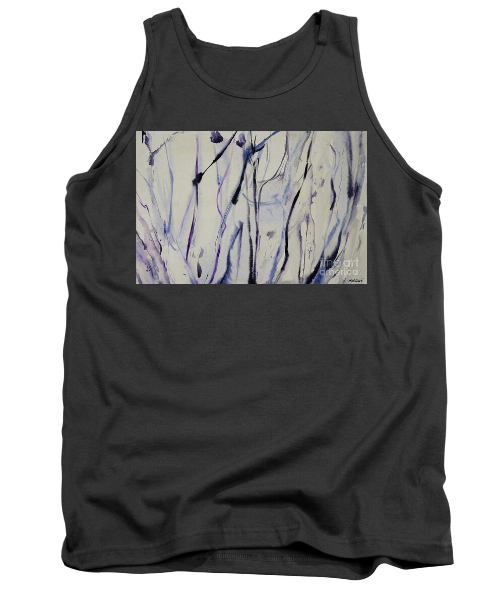 Watercolour Tank Top featuring the painting Lilac Hues by Mini Arora