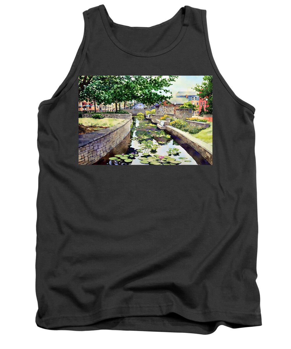 Water Lilies Tank Top featuring the painting Lilies in Summer Light by Mick Williams