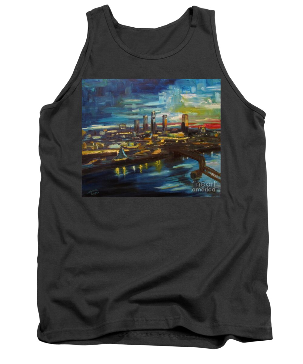 Oil Painting Tank Top featuring the painting Little Rock Twilight by Sherrell Rodgers