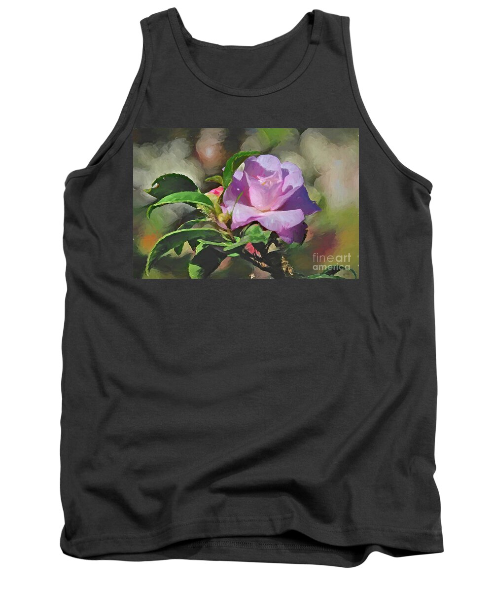 Floral Tank Top featuring the photograph Little Rose - Camellia by Diana Mary Sharpton