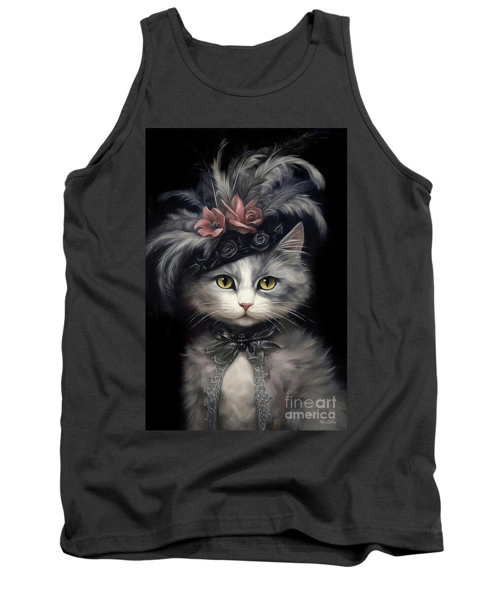 Cat Tank Top featuring the painting Little Show Stopper by Tina LeCour