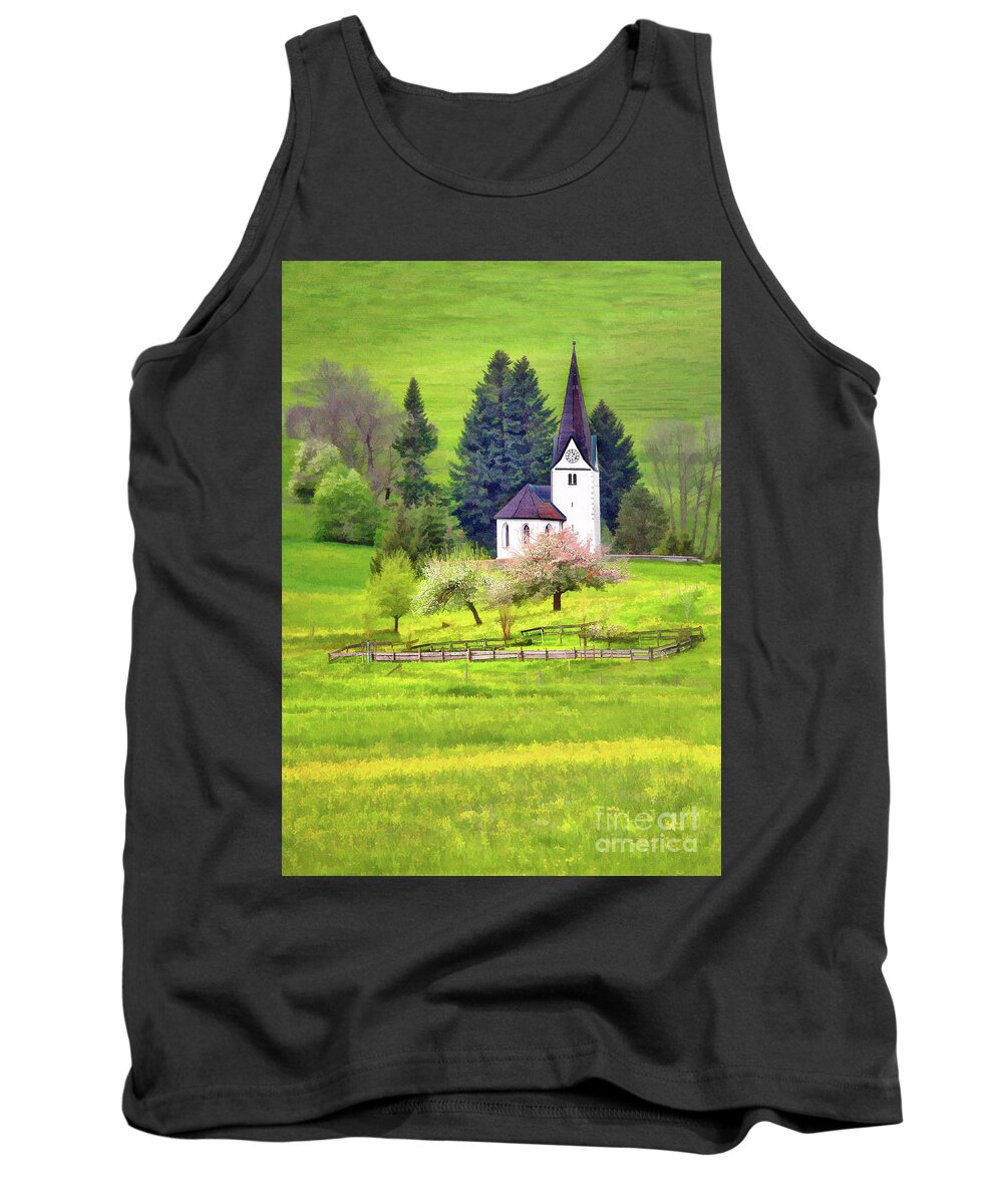 Church Tank Top featuring the photograph Little White German Church by Sharon Foster