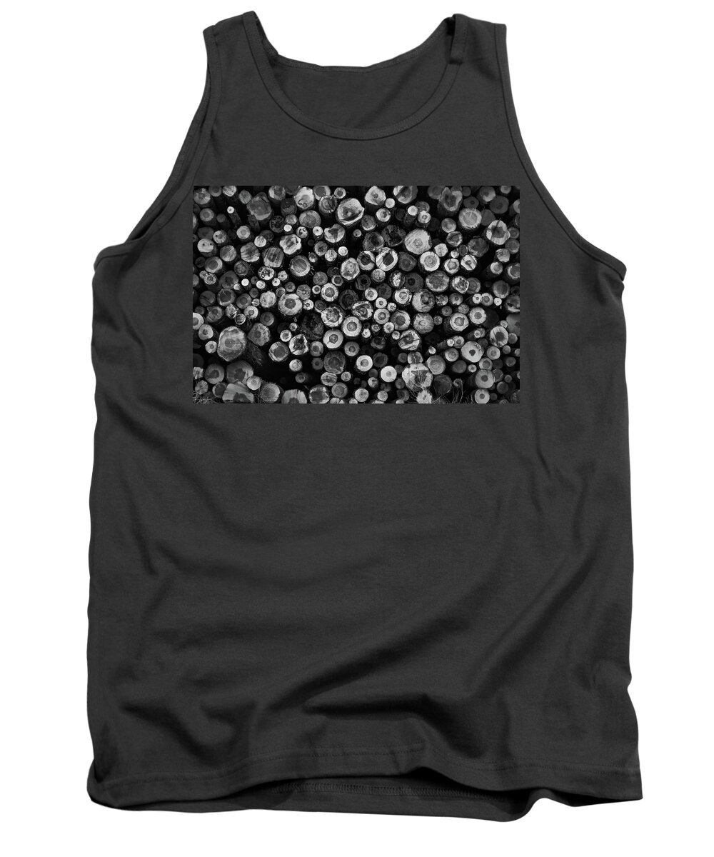 Log Tank Top featuring the photograph Log Stack by Ryan Workman Photography